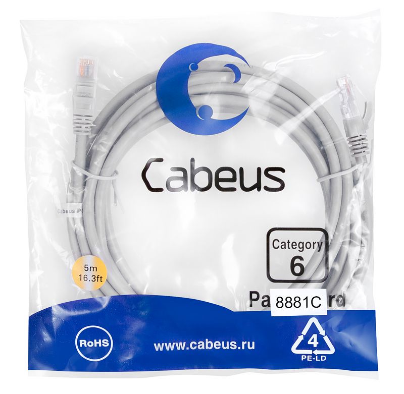 Патч-корд PC-UTP-RJ45-Cat.6-5m-LSZH 8881c