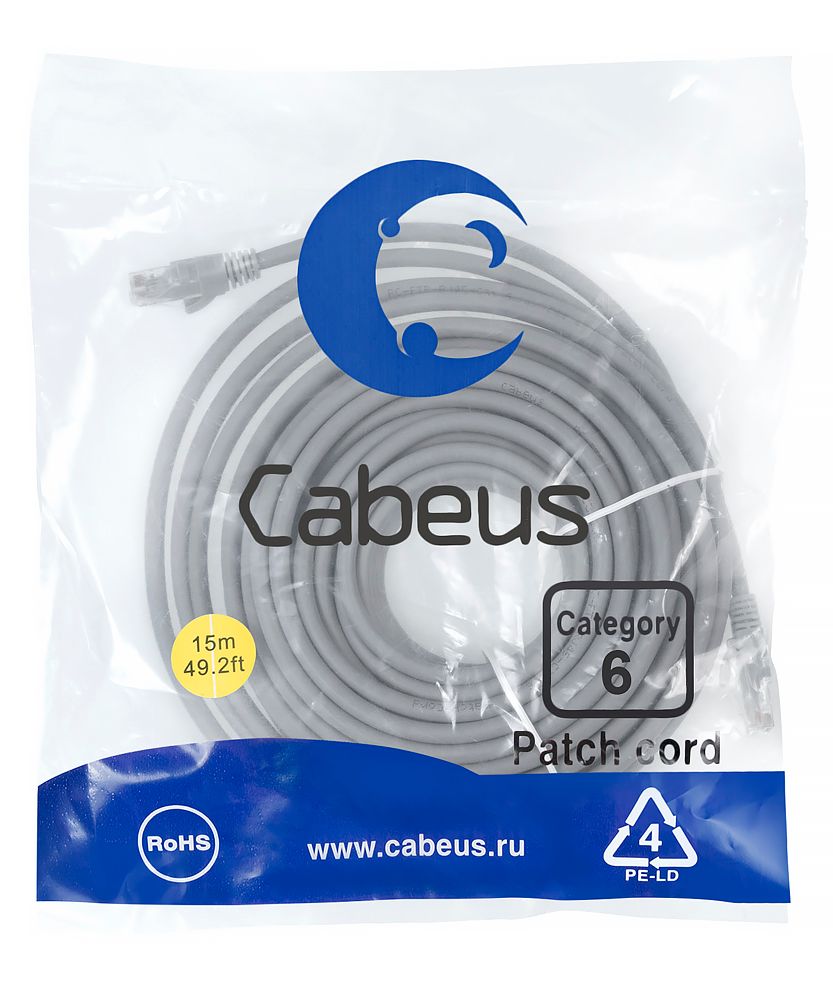Патч-корд PC-UTP-RJ45-Cat.6-15m-LSZH 9595c