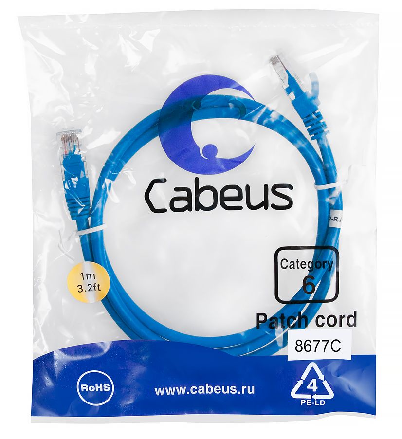 Патч-корд PC-UTP-RJ45-Cat.6-1m-BL 8677c
