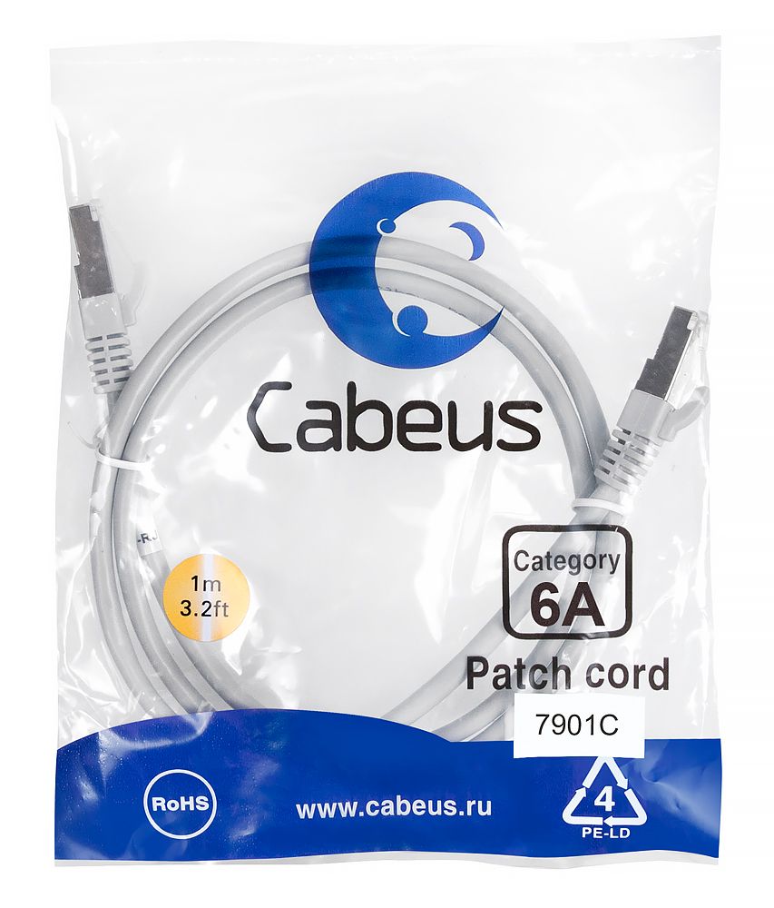 Патч-корд PC-SSTP-RJ45-Cat.6a-1m-LSZH 7901c