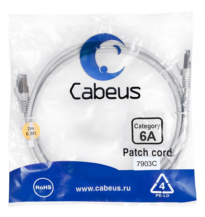 Патч-корд PC-SSTP-RJ45-Cat.6a-2m-LSZH 7903c