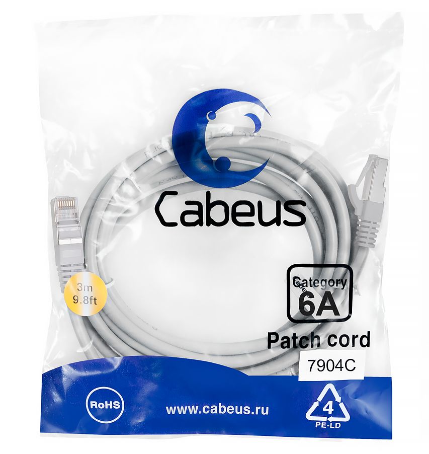Патч-корд PC-SSTP-RJ45-Cat.6a-3m-LSZH 7904c