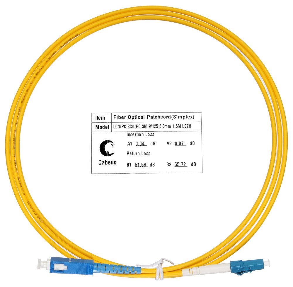 Патч-корд оптический FOP(s)-9-LC-SC-1,5m 7520c
