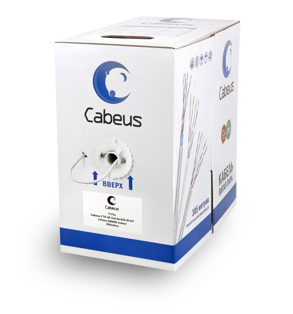 Кабель витая пара FTP-4P-Cat.5e-SOLID-GY 7173c