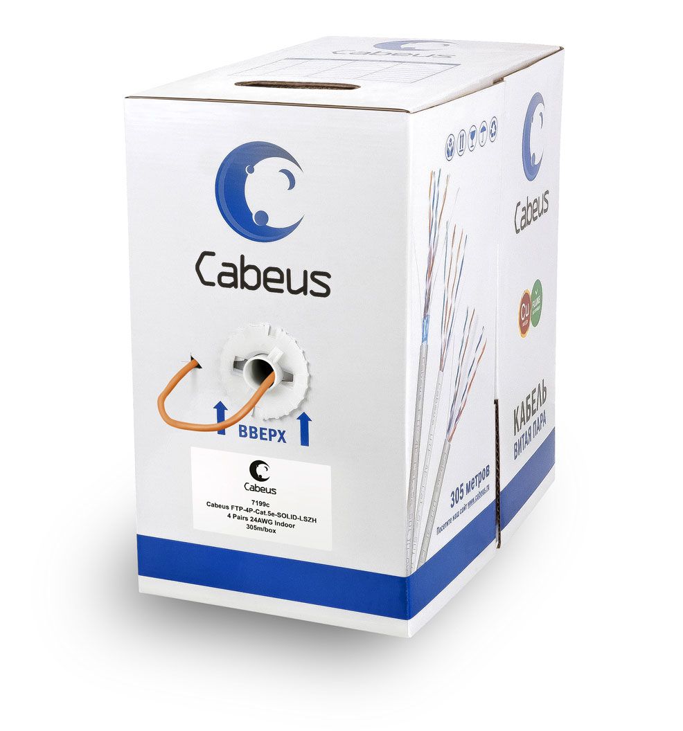 Кабель витая пара FTP-4P-Cat.5e-SOLID-LSZH 7199c