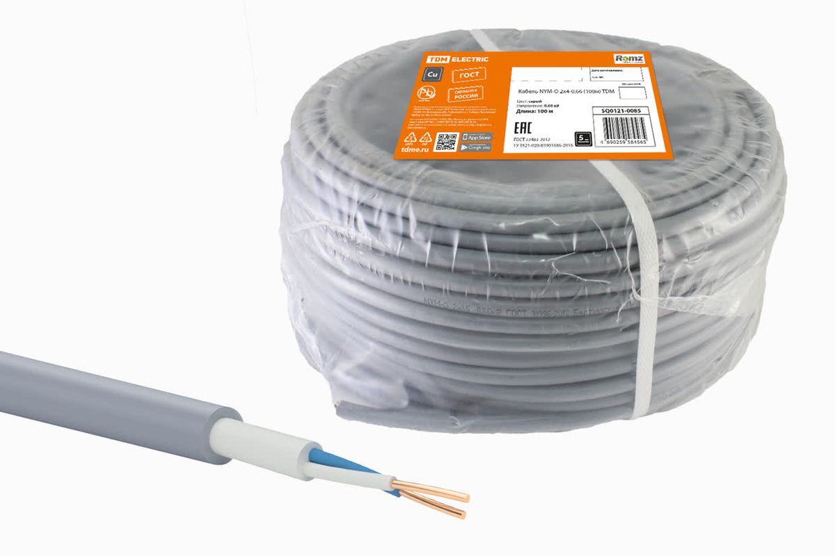 Кабель силовой NYM-O 2х4-0.66 SQ0121-0085