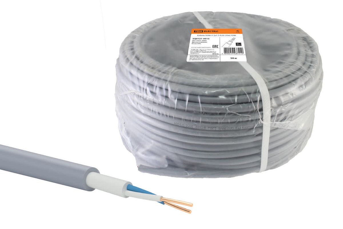 Кабель силовой NYM-O 2х1.5-0.66 SQ0121-0013