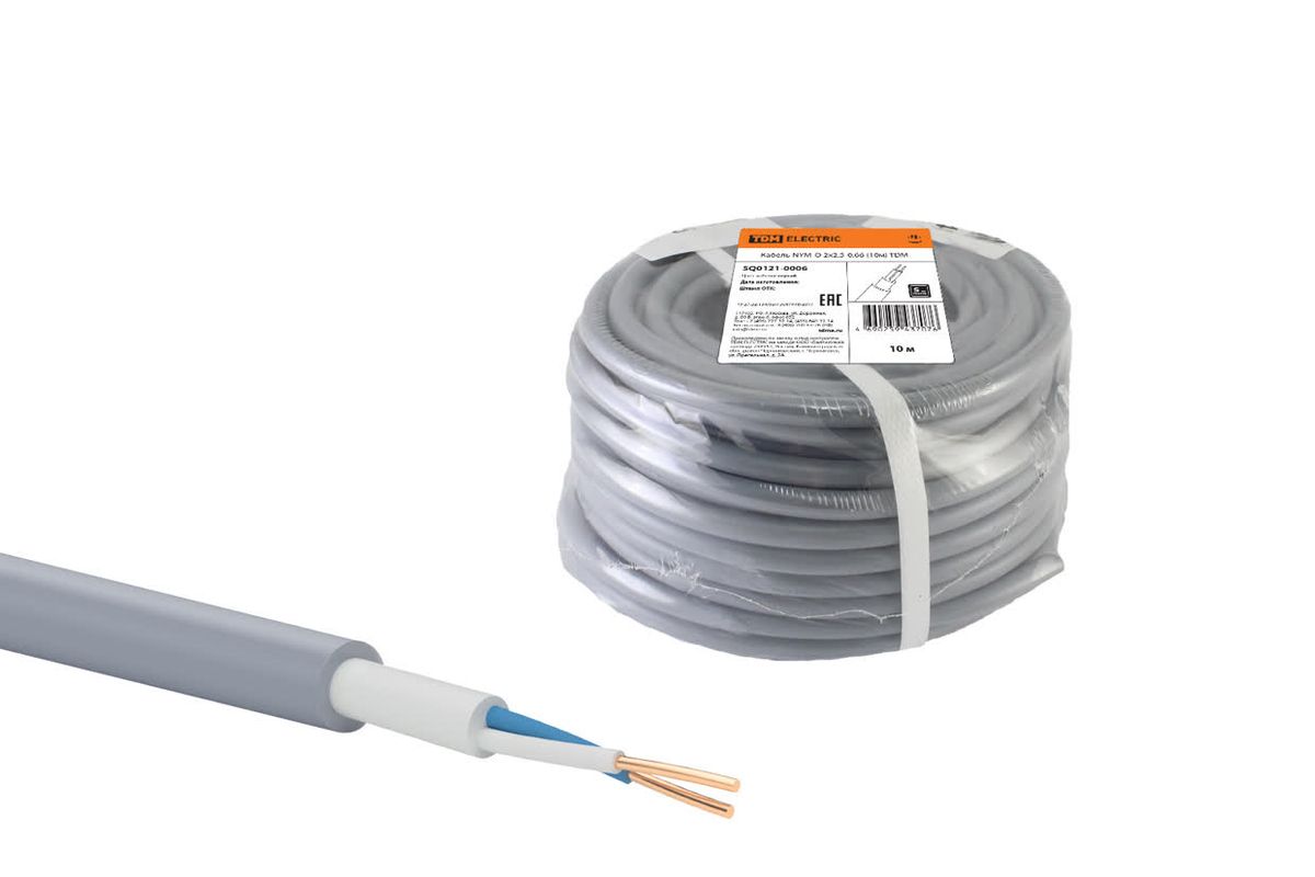 Кабель силовой NYM-O 2х2.5-0.66 SQ0121-0006