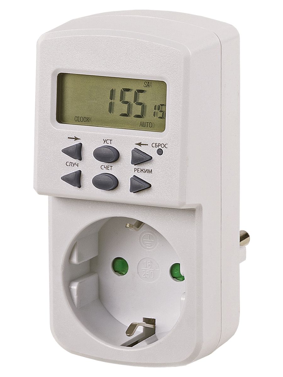 Розетка-таймер ТРЭ-Н-01-1мин/7дн-10on/off-8А SQ1506-0102