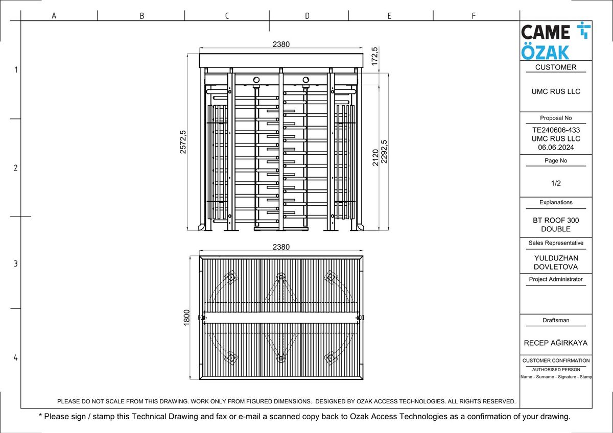 Турникет полноростовой GUARDIAN BTX 300 001PSGD3BROOF