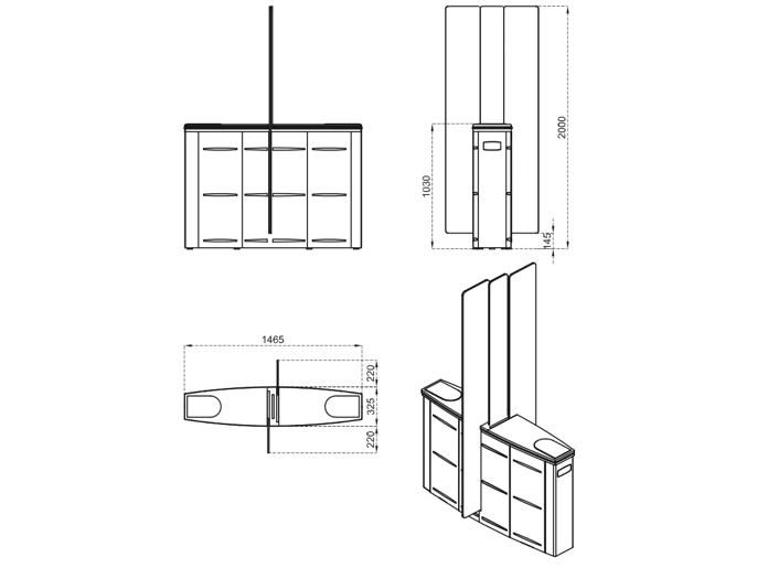 Турникет скоростной SLIDING GATE SG 55 001SG55TC