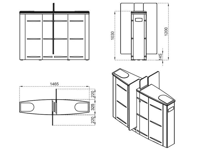 Модуль турникета SLIDING GATE SG55M 001SG55MC