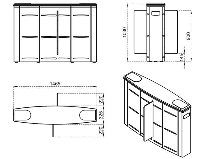 Модуль турникета SLIDING GATE SG55S 001SG55SC