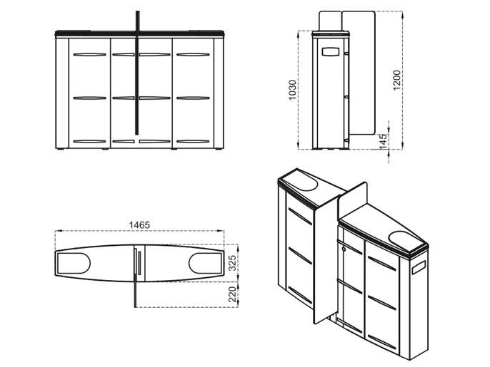Модуль турникета SLIDING GATE SG55M 001SG55MS