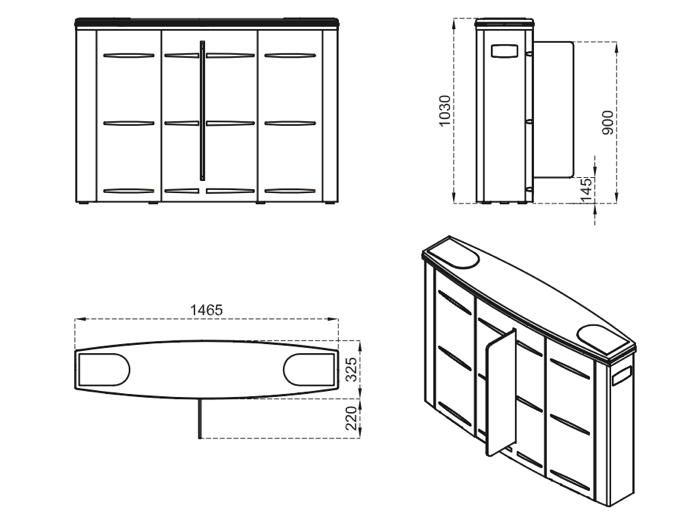 Турникет скоростной SLIDING GATE SG 55 001SG55SS