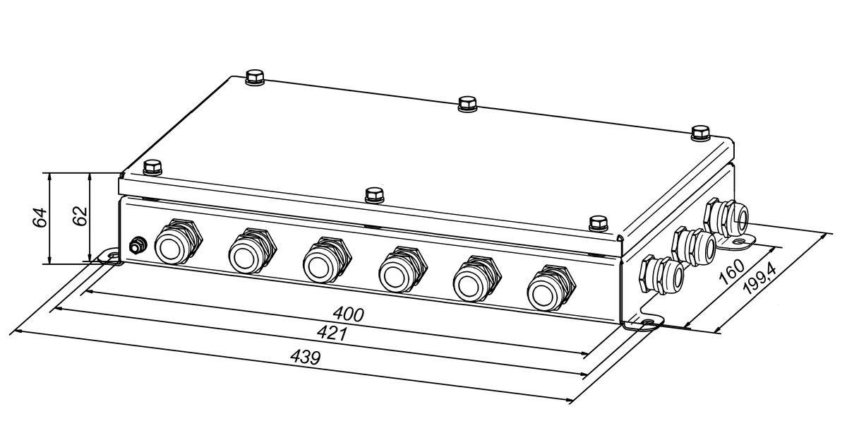 Коробка монтажная КМ-О (64к)-IP66-2040 