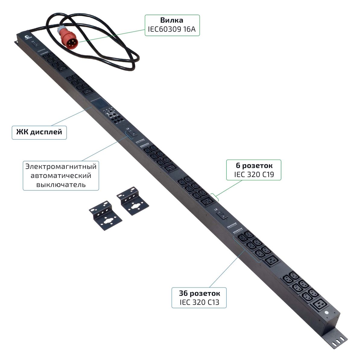 Блок розеток SMART-PDU-16-3P-36C13-6C19-I309-M 12597c