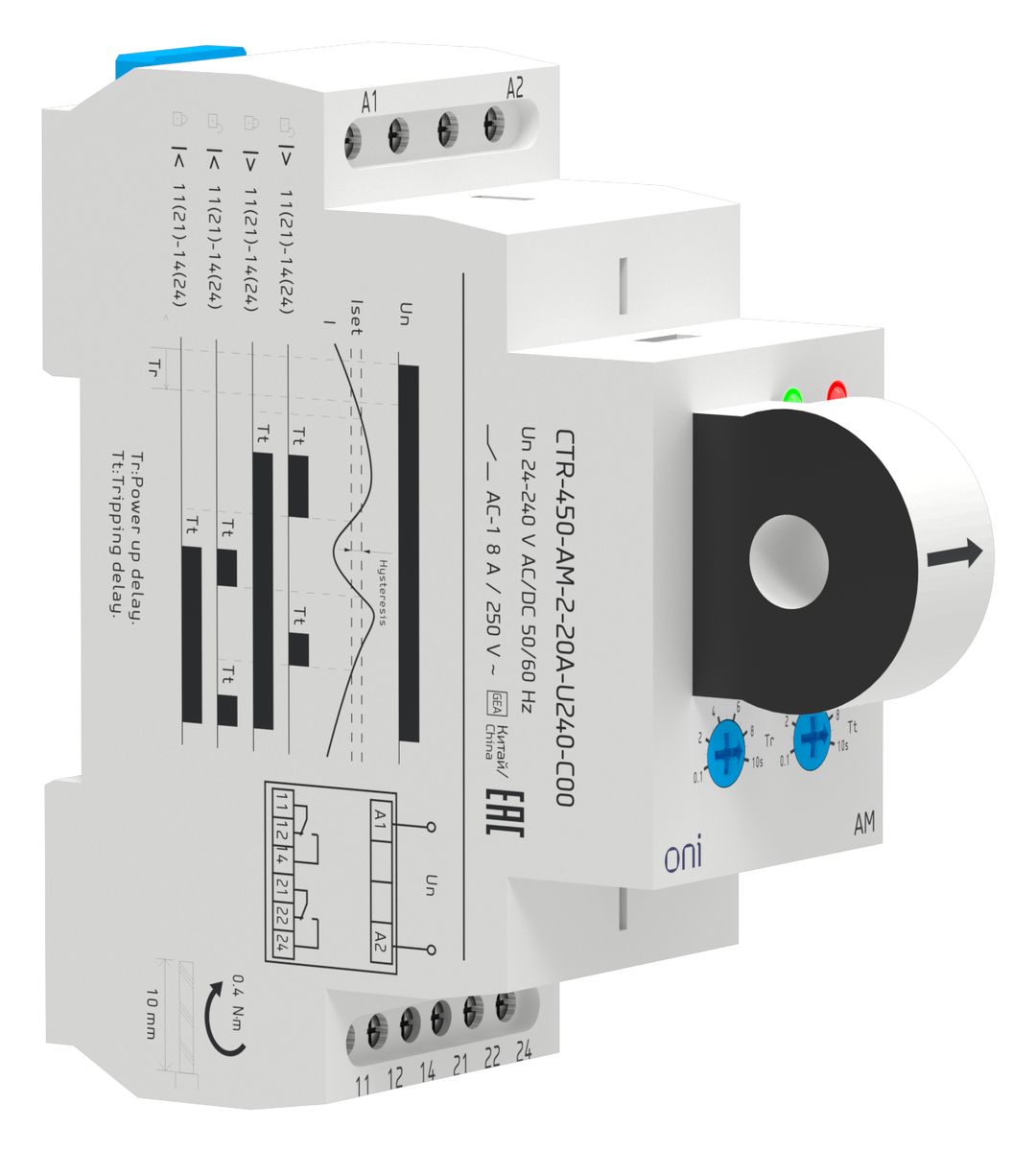 Реле контроля тока  CTR-450-AM-2-20A-U240-C00