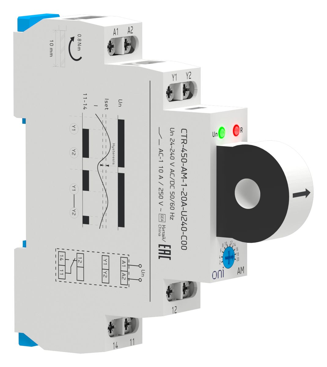 Реле контроля тока  CTR-450-AM-1-20A-U240-C00