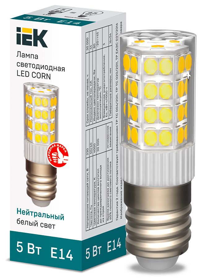Лампа светодиодная  LLE-CORN-5-230-40-E14