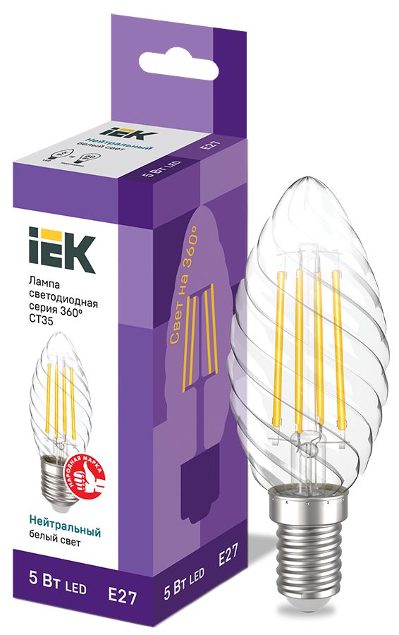Лампа светодиодная  LLF-CT35-5-230-40-E27-CL