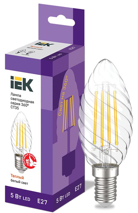 Лампа светодиодная  LLF-CT35-5-230-30-E27-CL