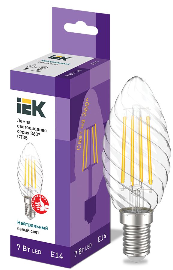 Лампа светодиодная  LLF-CT35-7-230-40-E14-CL