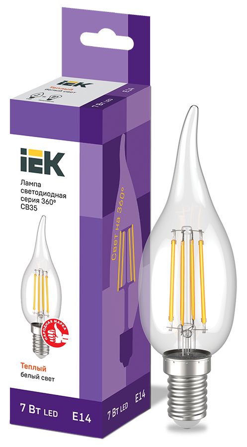 Лампа светодиодная  LLF-CB35-7-230-30-E14-CL