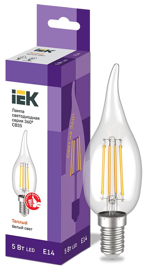 Лампа светодиодная  LLF-CB35-5-230-30-E14-CL