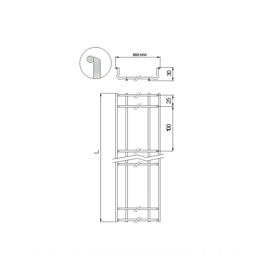 Лоток проволочный  NTSS-ПЛ35x600