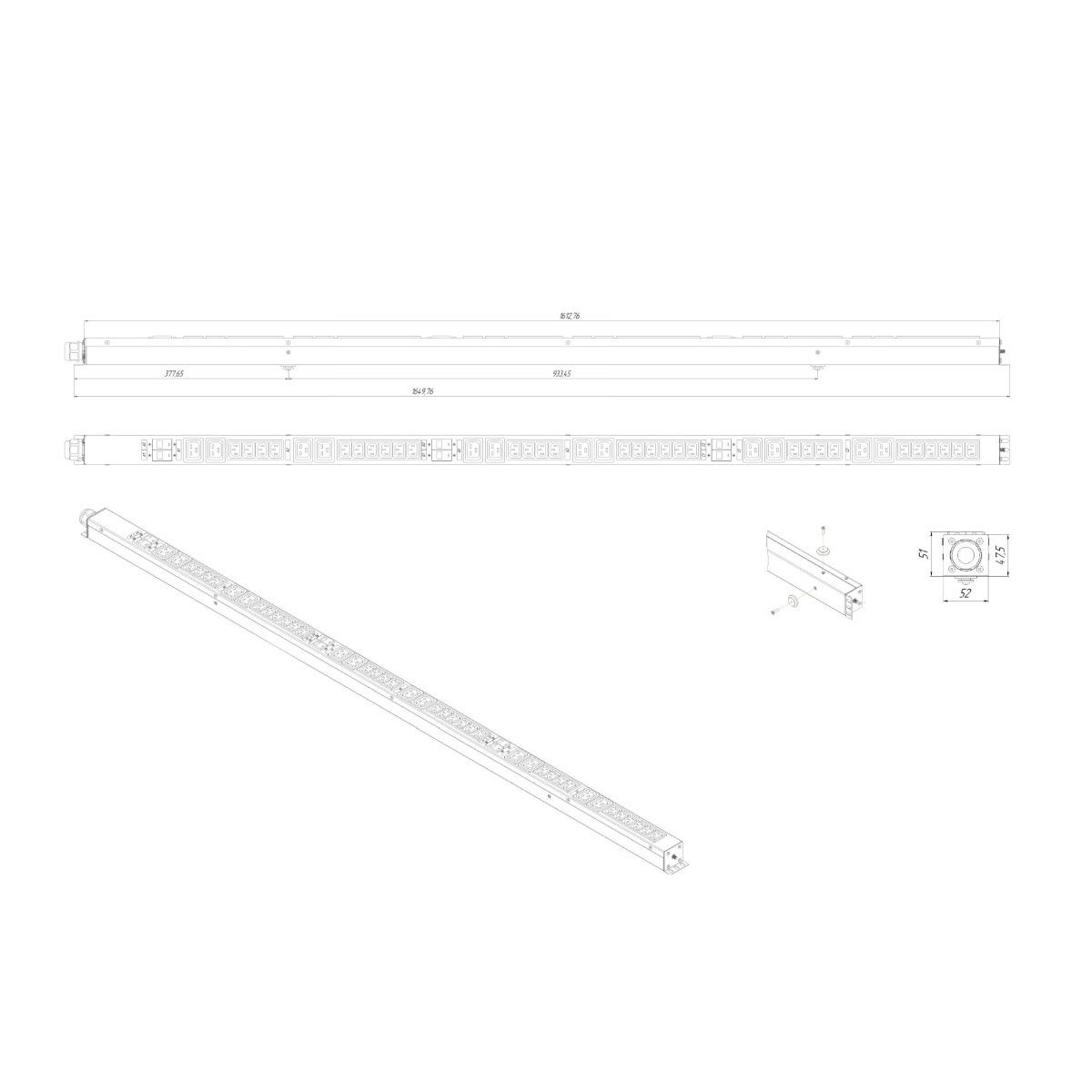Блок распределения питания  NTSS-PDU-KB513012-3025
