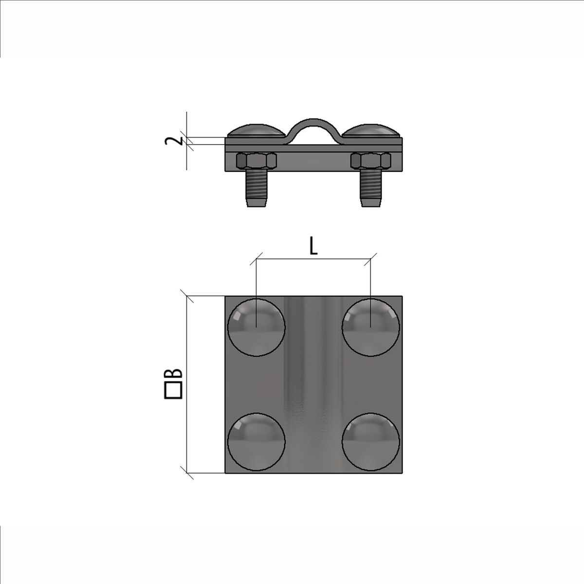 Соединитель проводника 2XS-D8-12-B50 INOX304 MA0821