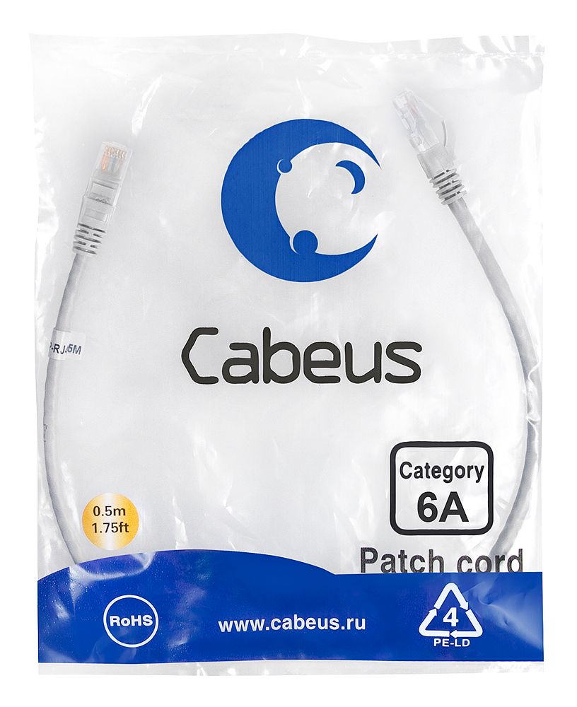 Патч-корд PC-UTP-RJ45-Cat.6a-0.5m-LSZH 7893c