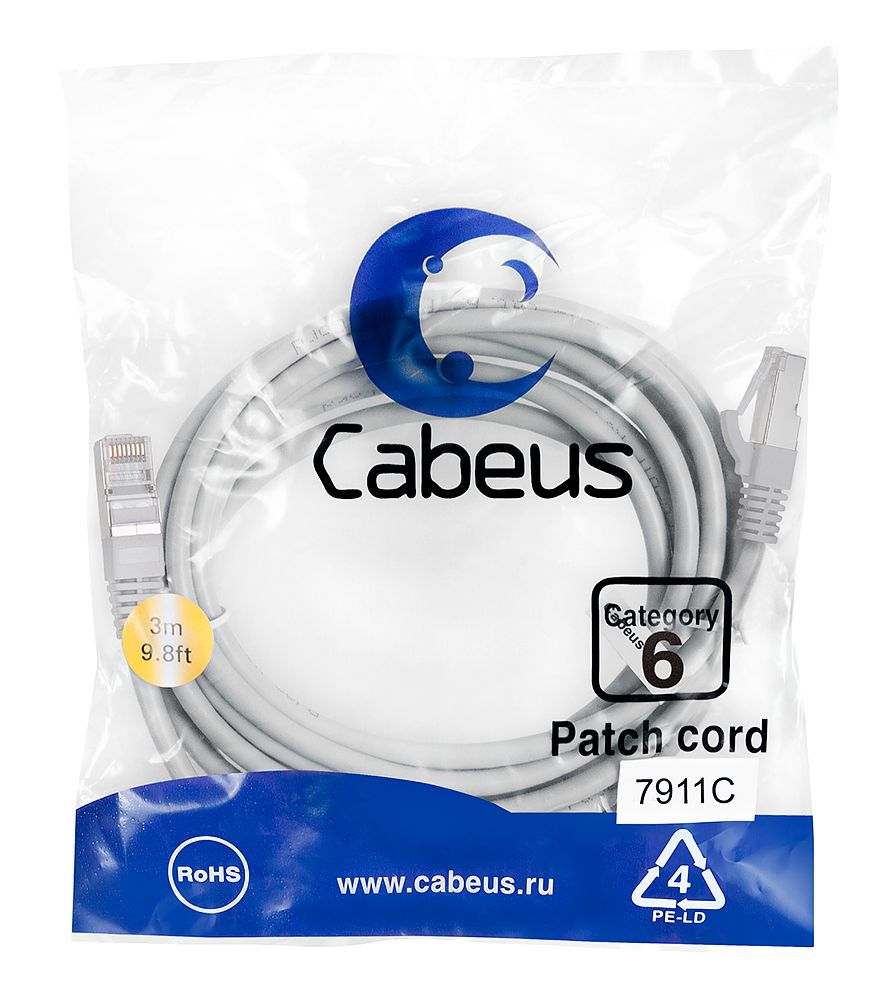 Патч-корд PC-FTP-RJ45-Cat.6-3m-LSZH 7911c