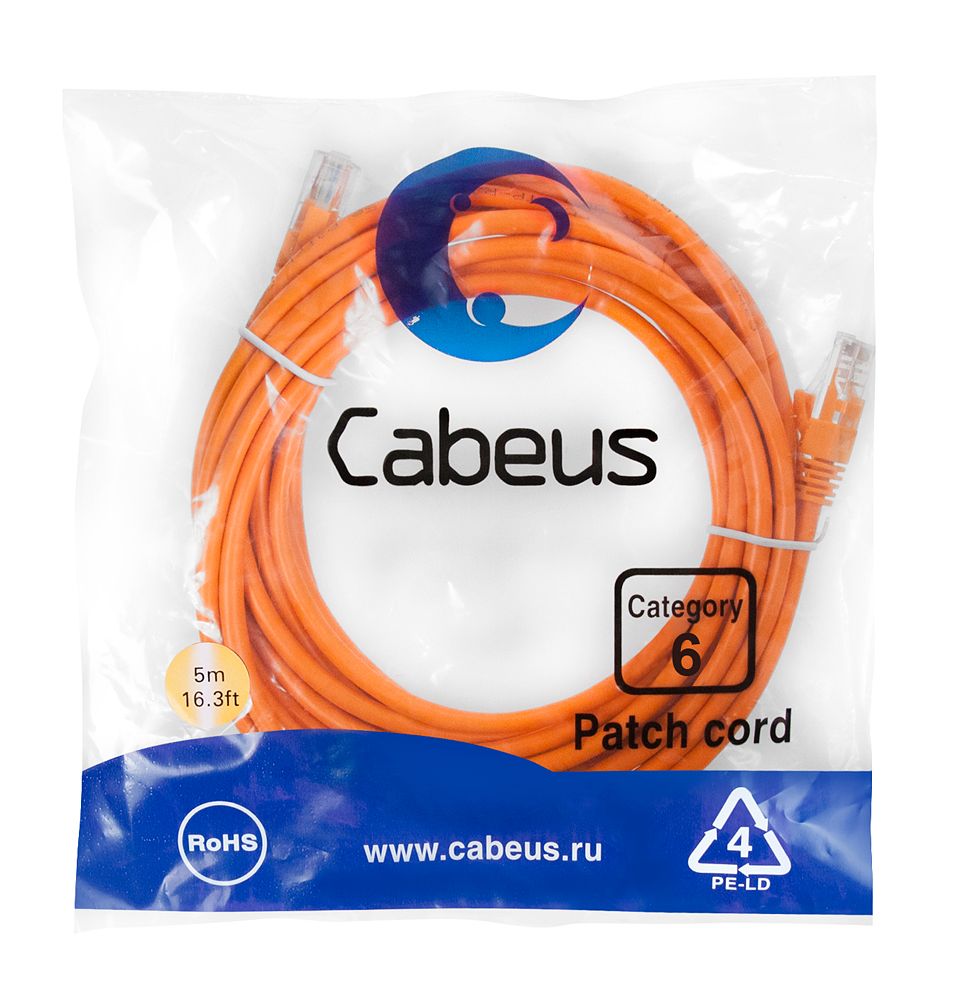 Патч-корд PC-UTP-RJ45-Cat.6-5m-OR 8702c