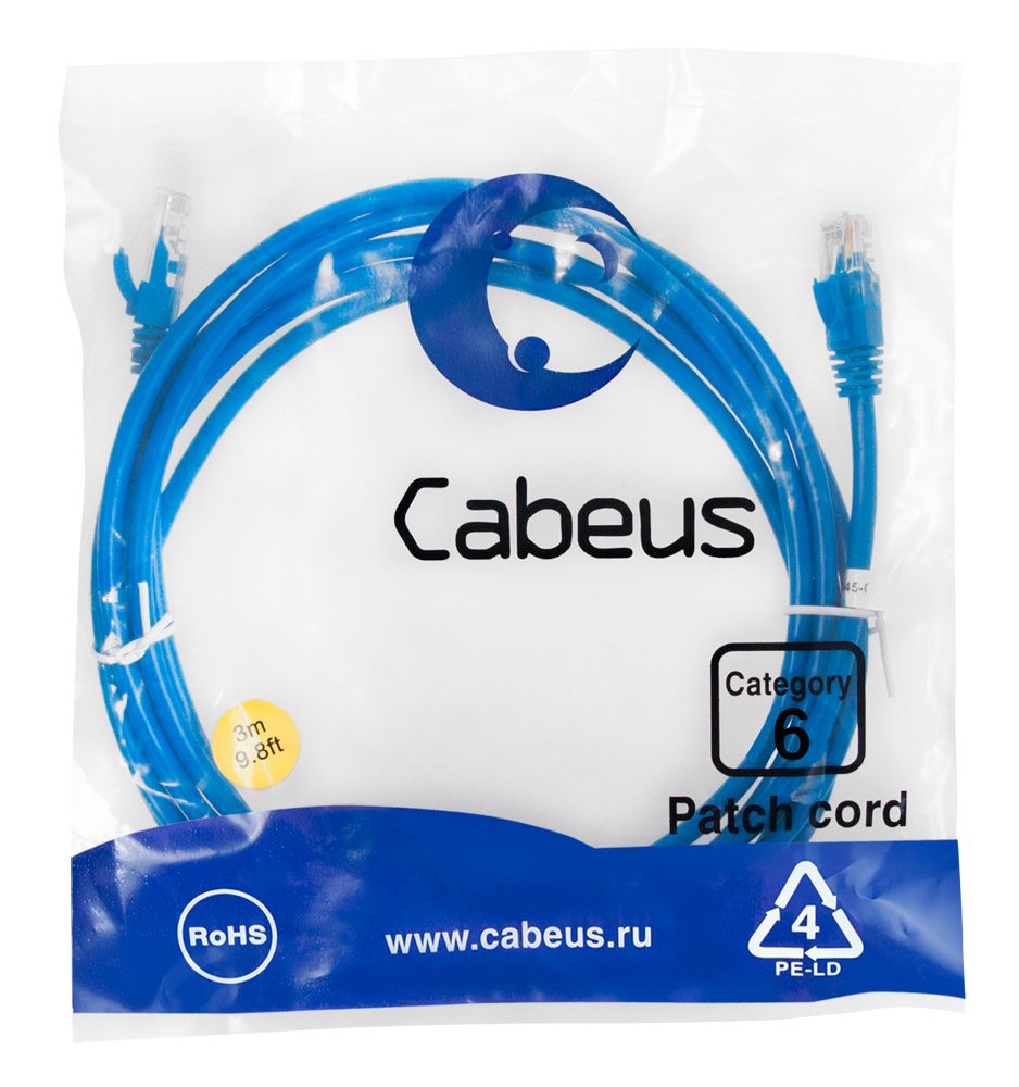 Патч-корд PC-UTP-RJ45-Cat.6-3m-BL 8680c