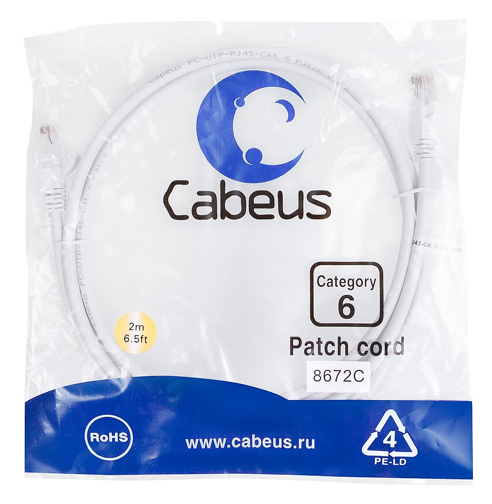 Патч-корд PC-UTP-RJ45-Cat.6-3m-WH 8673c