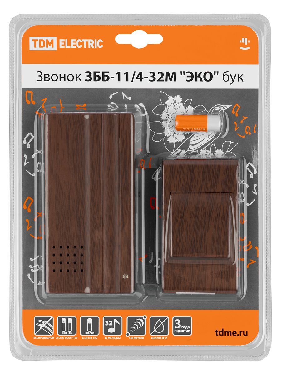 Звонок ЗББ-11/4-32М бук SQ1901-0023