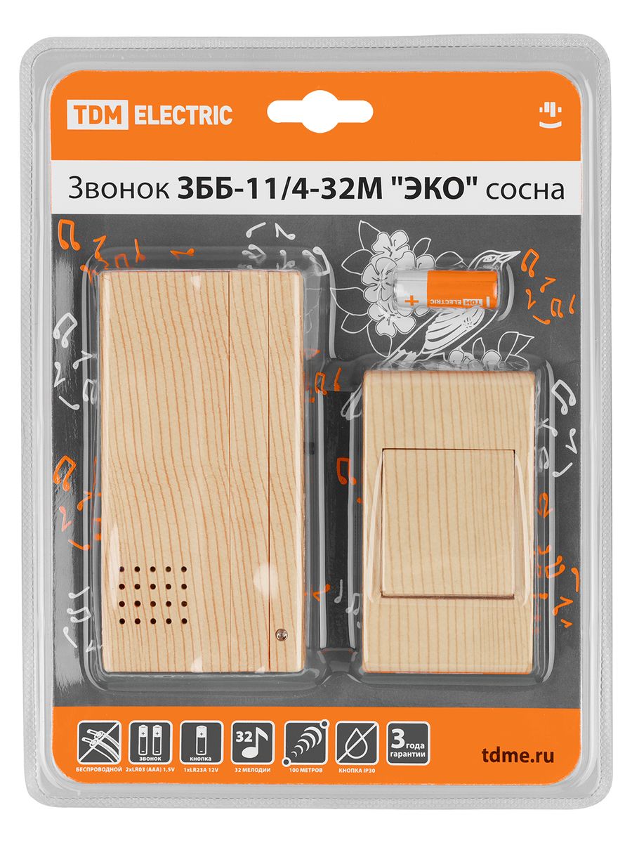 Звонок ЗББ-11/4-32М сосна SQ1901-0022