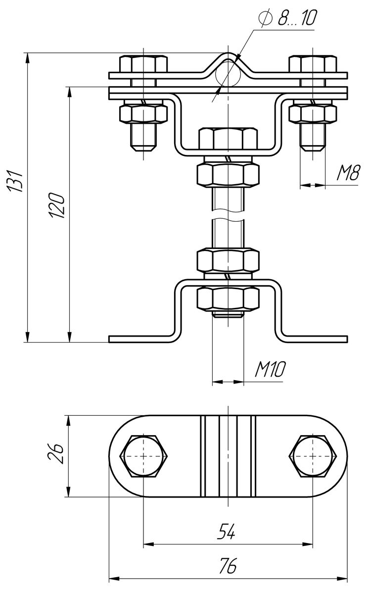 Держатель молниезащиты К2М-213C-8П120 М213014