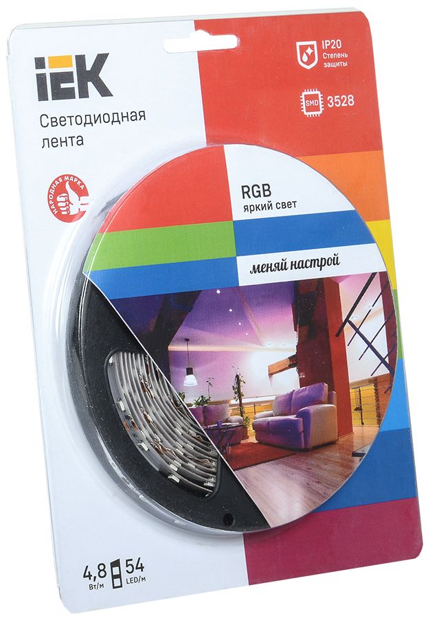 Лента светодиодная LSR-3528RGB54-4.8-IP20-12V LSR1-3-054-20-1-05