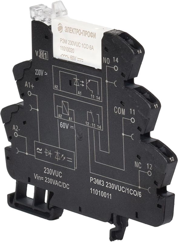 Реле интерфейсное РЭМЗ 230VUC/1CO/6 11010011