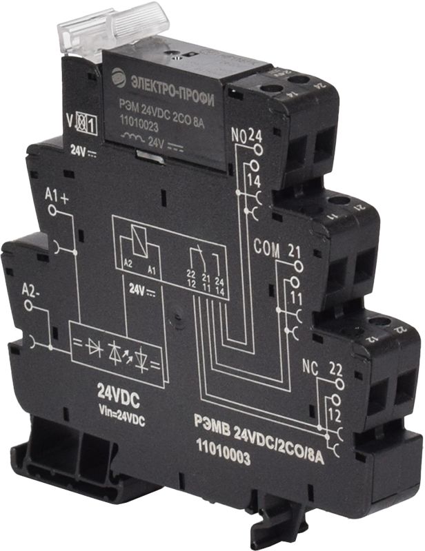 Реле интерфейсное РЭМВ 24VDC/2CO/8 11010003