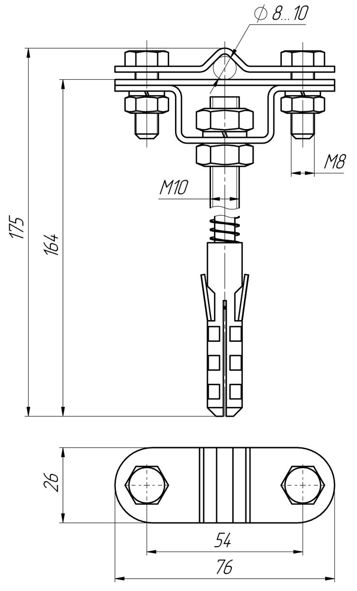 Держатель токоотвода К2М-213C-8Д140 М213013
