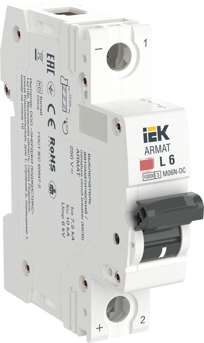 Выключатель автоматический  AR-M06N-1-L006DC