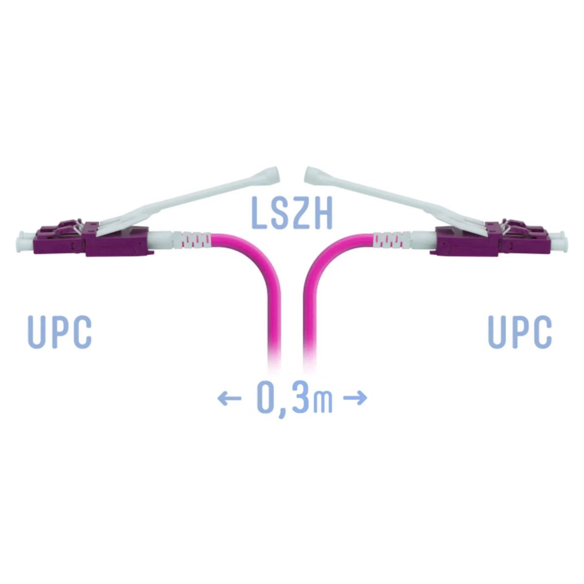 Патч-корд оптический  SNR-PC-LC/UPC-MM4-DPX-HD-0,3m (2,0)