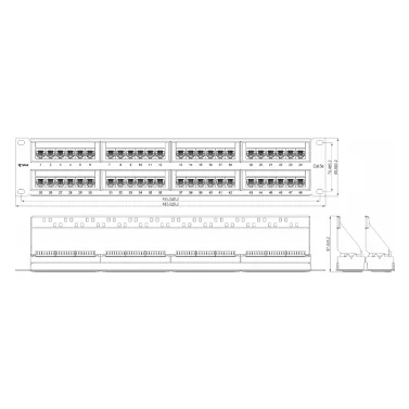 Патч-панель  SNR-UD-2U48-5E-H
