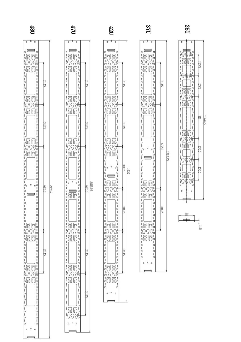 Органайзер кабельный  SNR-VR-ORG-PDU-48