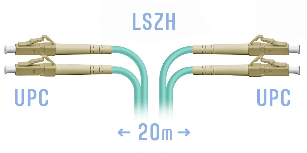 Патч-корд оптический  SNR-PC-LC/UPC-MM-DPX-20m