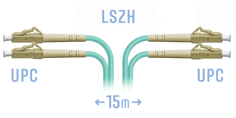 Патч-корд оптический  SNR-PC-LC/UPC-MM-DPX-15m